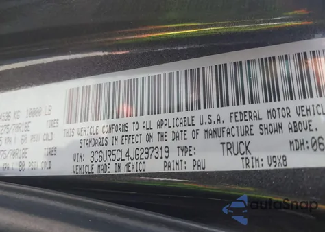 2018 Ram 2500 Tradesman 4X4 6'4 Box from USA, damaged, VIN 3C6UR5CL4JG297319